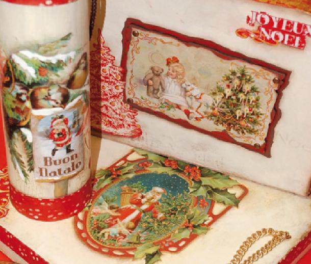 Рисовая бумага для декупажа новогодняя Санта, подарки, купить